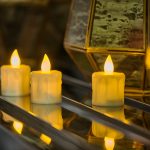 3 waxinelichtjes met kaarsvet uitstraling van dorsetto 