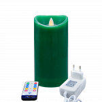 Oplaadbare LED wax kaars met bewegende vlam groen