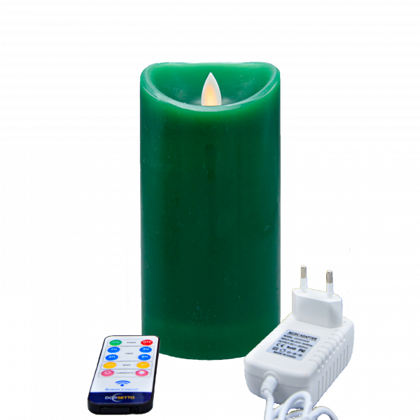 Oplaadbare LED wax kaars met bewegende vlam groen