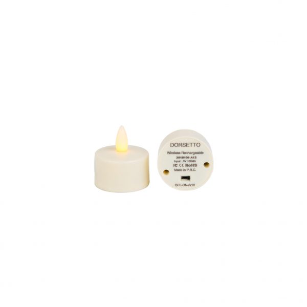 LED waxine lichtjes met schuifje onderop oplaadbaar warm wit LOS