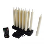 Oplaadbare LED dinerkaars 270mm 130 uur warm wit 12 stuks met afstandsbediening