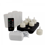 Oplaadbare LED waxine/theelichtjes 105 uur warm wit (6 stuks met afstandsbediening)