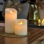 LED wax kaarsen set 2 maten warm wit oplaadbaar DORSETTO