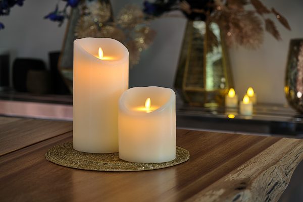 LED wax kaarsen set 2 maten warm wit oplaadbaar DORSETTO