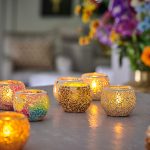 Waxinelichthouder Mozaïek verschillende kleuren -DORSETTO