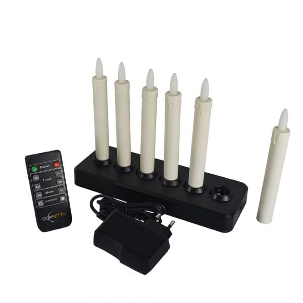 Kaarsen met afstandsbediening LED dinerkaars oplaadbaar 150 mm 58 uur warm wit 6 stuks met afstandsbediening
