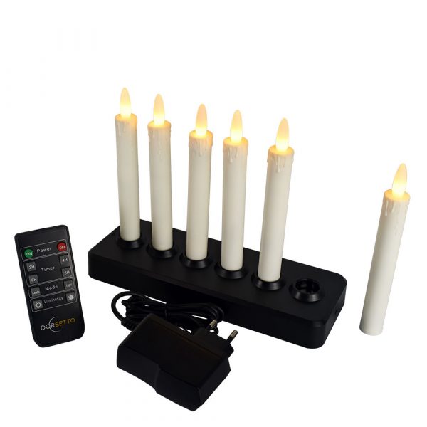 Kaarsen met afstandsbediening LED dinerkaars oplaadbaar 150 mm 58 uur warm wit 6 stuks met afstandsbediening
