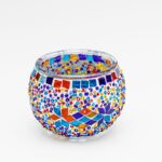Theelichthouder 9 CM Dorsetto kleurrijke kraaltjes