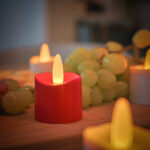 Rode oplaadbare LED waxine kaarsjes 105 uur -waterdicht- met Afstandsbediening – 6 Stuks – timerfunctie