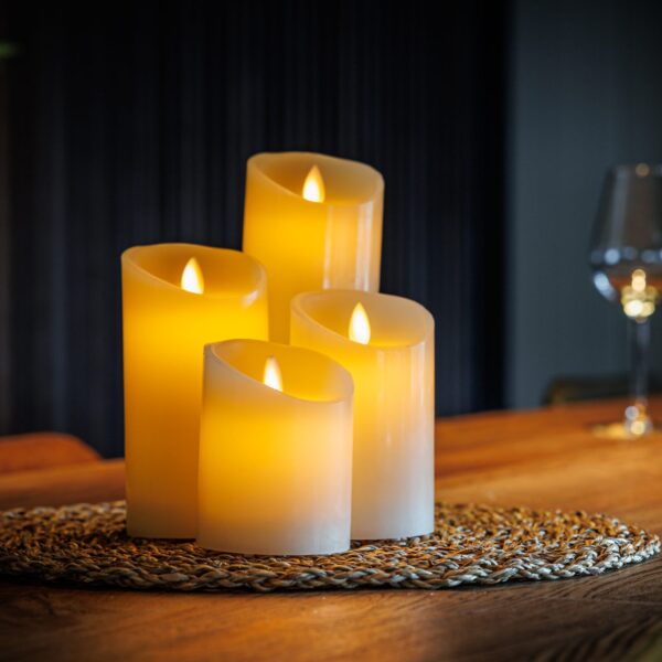 Oplaadbare LED wax kaarsen set van 4 DORSETTO