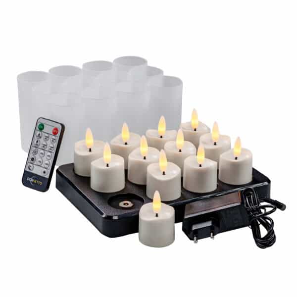 mooie led waxinelichtjes met lader en afstandsbediening