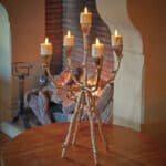 led waxine lichtjes op een Goude standaard
